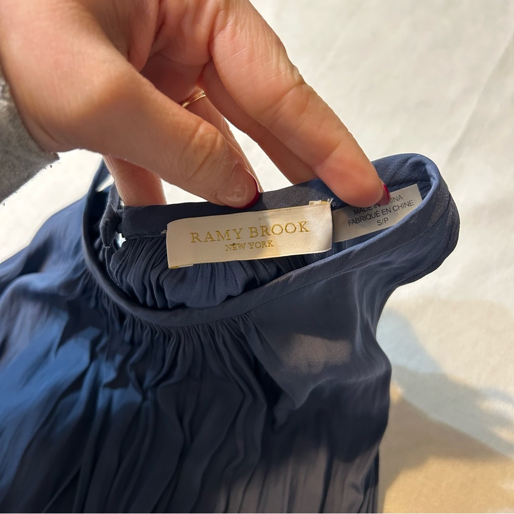 RAMY BROOK// Paris High Neck Mini Dress in Navy - Picture 4 of 5